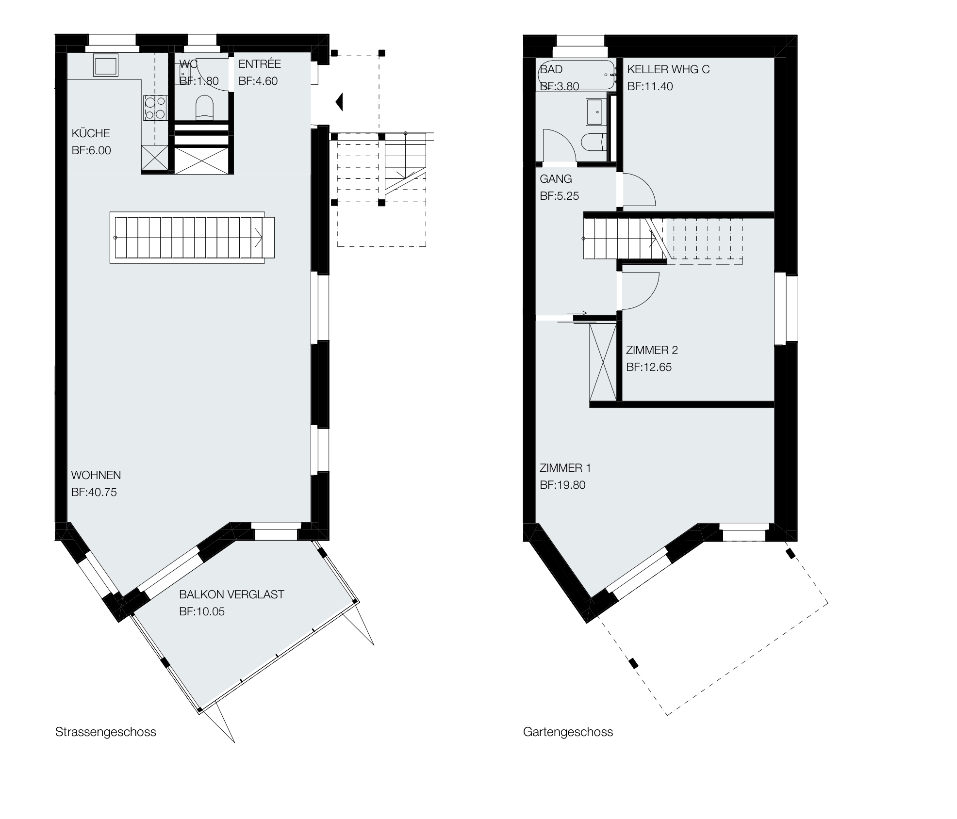 Grundriss Dreieinhalb-Zimmer Ost
