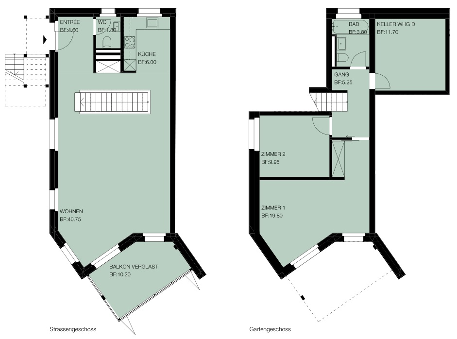 Grundriss Dreieinhalb-Zimmer West